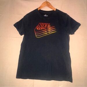 Nike Black and Red Short Sleeve Tee with Iconic Logo